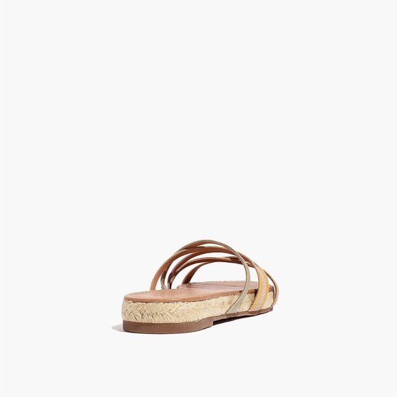 Madewell Kathryn Espadrille Slide Sandal Colorblock Snake Embossed Leather - Picture 3 of 4